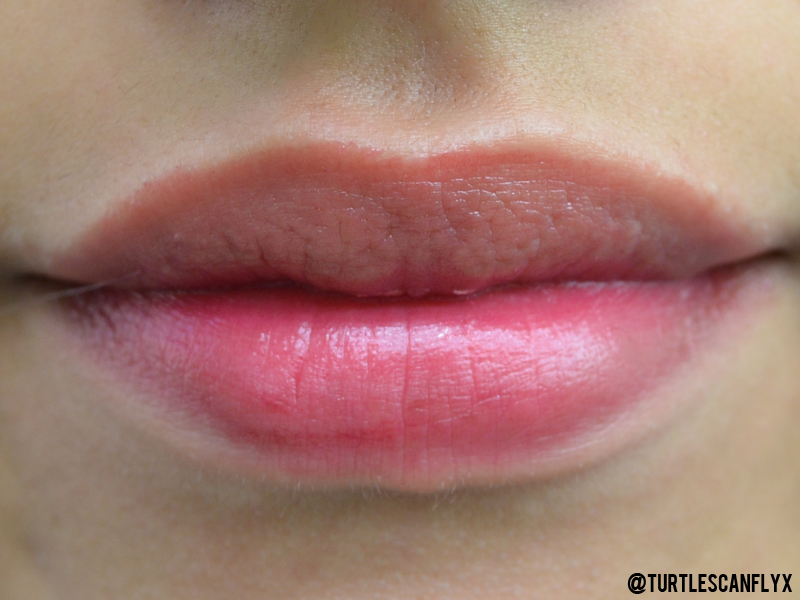 Tint on the lips.