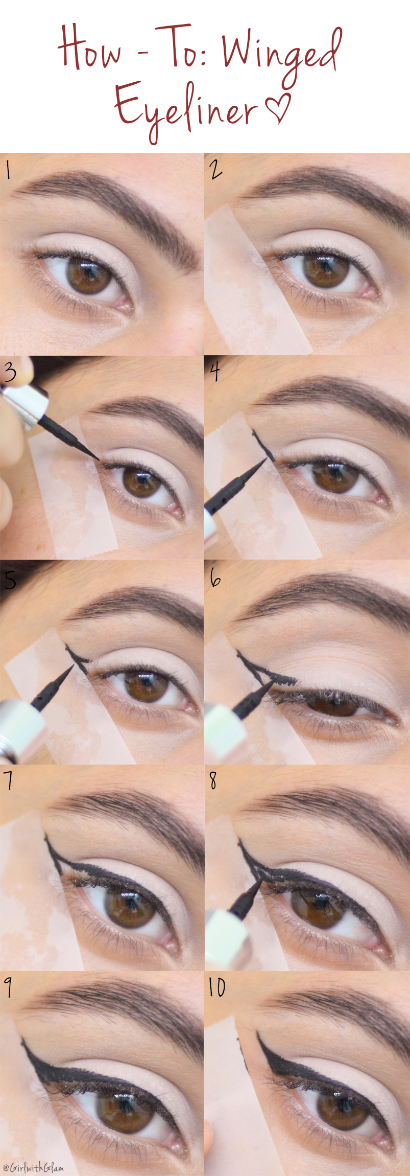 How To: Winged Eyeliner [Tape Method]* | Girl with Glam